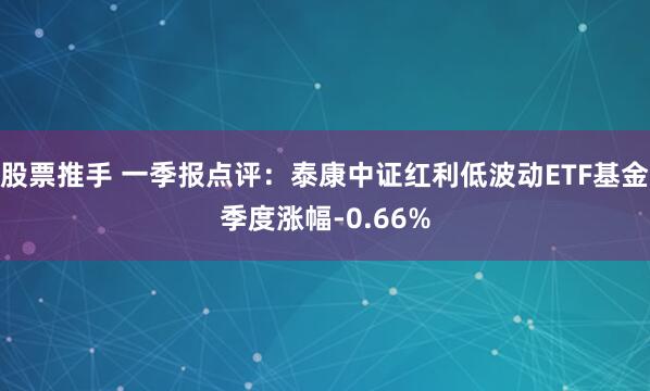 股票推手 一季报点评：泰康中证红利低波动ETF基金季度涨幅-0.66%